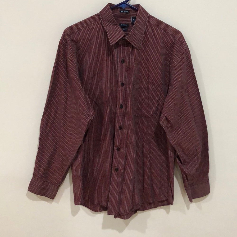 Van Heusen- Black, white, burgundy striped